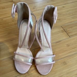 New asos public desire light pink block heel size 9